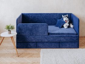 Диван-кровать Happy (синий) в Раисино - raisino.mebel-nsk.ru | фото