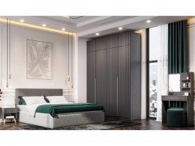 Гардеробная Эккервуд (графит) в Раисино - raisino.mebel-nsk.ru | фото