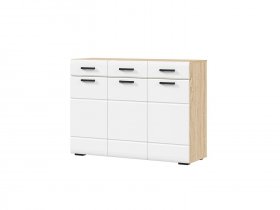 Комод 1200 КМ-01 Либерти (дуб сонома/белый глянец) в Раисино - raisino.mebel-nsk.ru | фото