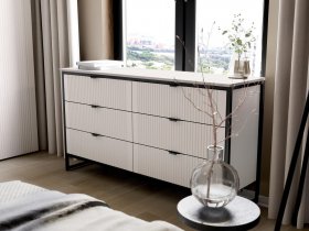 Комод 6 ящиков Нора (персидский жемчуг) в Раисино - raisino.mebel-nsk.ru | фото