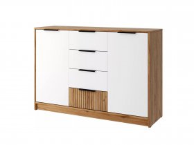 Комод КМ-002 Ивис (дуб крафт золотой/белый) в Раисино - raisino.mebel-nsk.ru | фото