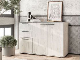 Комод Стандарт-3 NEW (дуб крафт белый) в Раисино - raisino.mebel-nsk.ru | фото