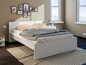 Кровать двуспальная 1,4м Леон СБ-3368 (белый) в Раисино - raisino.mebel-nsk.ru | фото