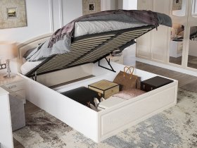 Кровать двуспальная 1,6 м Венеция КРМП-160 с подъемным механизмом в Раисино - raisino.mebel-nsk.ru | фото