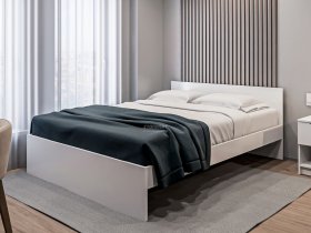 Кровать двуспальная 1,6м Бруклин СБ-3354 (белый) в Раисино - raisino.mebel-nsk.ru | фото
