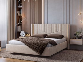 Кровать двуспальная 1,6м Диор (кашемир суфле (велюр)) в Раисино - raisino.mebel-nsk.ru | фото
