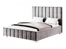 Кровать двуспальная с под.мех. 1,6м Мирабель (графит) в Раисино - raisino.mebel-nsk.ru | фото