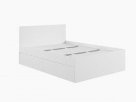 Кровать двуспальная с ящиками 1,4м Мадера-М1400 (белый) в Раисино - raisino.mebel-nsk.ru | фото