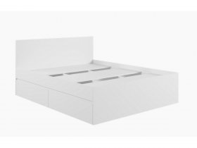 Кровать двуспальная с ящиками 1,6м Мадера-М1600 (белый) в Раисино - raisino.mebel-nsk.ru | фото