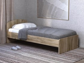 Кровать односпальная 80 с низкой спинкой (дуб крафт серый) в Раисино - raisino.mebel-nsk.ru | фото