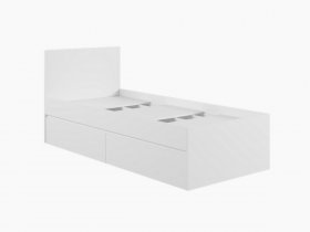 Кровать односпальная с ящиками 0,9м Мадера-М900 (белый) в Раисино - raisino.mebel-nsk.ru | фото