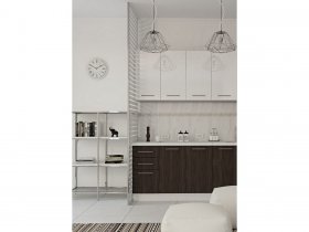 Кухонный гарнитур МДФ Выгодно и точка 1,5 м (белый глянец/ироко) в Раисино - raisino.mebel-nsk.ru | фото