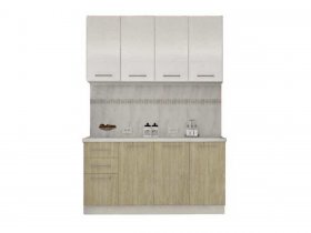 Кухонный гарнитур МДФ Выгодно и точка 1,5 м (белый глянец/вереск) в Раисино - raisino.mebel-nsk.ru | фото