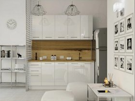 Кухонный гарнитур МДФ Выгодно и точка 2,0 м (белый глянец) в Раисино - raisino.mebel-nsk.ru | фото