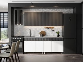 Кухонный гарнитур София (2,0м) (бланж/графит матовый) в Раисино - raisino.mebel-nsk.ru | фото