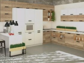 Модульная кухня Фиджи 2,3м (крафт) в Раисино - raisino.mebel-nsk.ru | фото