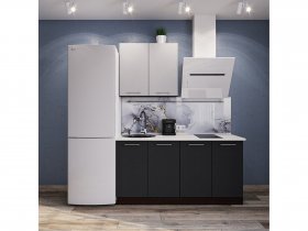 Модульная кухня Классика (белый глянец/черный) в Раисино - raisino.mebel-nsk.ru | фото