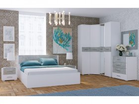 Модульная спальня Бьянка (белый/бетон) в Раисино - raisino.mebel-nsk.ru | фото