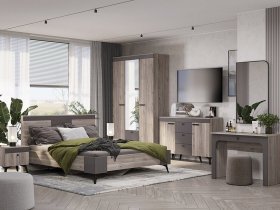 Модульная спальня Кассандра (дуб смоки/MF14) в Раисино - raisino.mebel-nsk.ru | фото