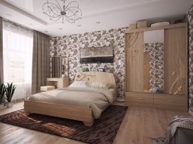 Модульная спальня Виктория-1 (дуб сонома) в Раисино - raisino.mebel-nsk.ru | фото