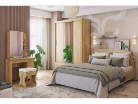 Модульная спальня Виктория-1 (дуб крафт золотой) в Раисино - raisino.mebel-nsk.ru | фото