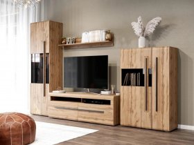 Модульная стенка Ницца (дуб вотан) в Раисино - raisino.mebel-nsk.ru | фото