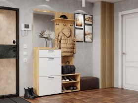 Прихожая Монтана (дуб крафт золотой/белый) в Раисино - raisino.mebel-nsk.ru | фото