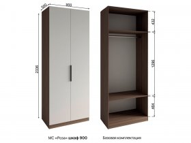 Шкаф 900 Роза (орех франклин карамельный/бежевый скин) в Раисино - raisino.mebel-nsk.ru | фото