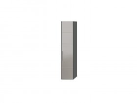 Шкаф для белья с 1 с зеркалом дверью Наоми (левый) (джут/фон серый) СМ-208.07.02R в Раисино - raisino.mebel-nsk.ru | фото