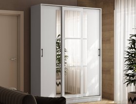 Шкаф-купе 1,6м «Стиль-2» (белый) в Раисино - raisino.mebel-nsk.ru | фото