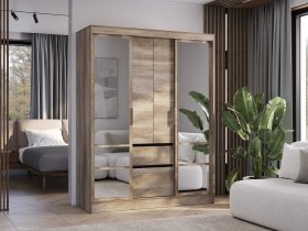 Шкаф-купе ШКК-06 Энигма (венге/дуб каньон) в Раисино - raisino.mebel-nsk.ru | фото