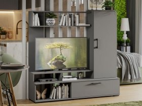 Стенка «Сиена» (графит серый) в Раисино - raisino.mebel-nsk.ru | фото