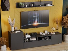 Стенка «Сильвия» (графит серый) в Раисино - raisino.mebel-nsk.ru | фото