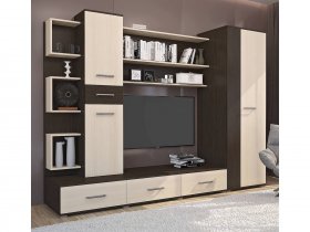 Стенка Верона (дуб венге/дуб молочный) в Раисино - raisino.mebel-nsk.ru | фото