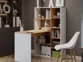 Стол письменный тип 16 (дуб крафт золотой/белый ясень) в Раисино - raisino.mebel-nsk.ru | фото