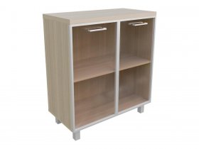Тумба 2 двери со стеклом (бронза) Президент-ПРО Пр502 в Раисино - raisino.mebel-nsk.ru | фото