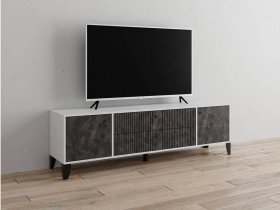 Тумба под ТВ Парус-10 (белый/мальта грей) в Раисино - raisino.mebel-nsk.ru | фото