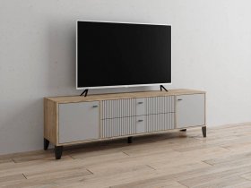 Тумба под ТВ Парус-10 (дуб крафт серый/серый) в Раисино - raisino.mebel-nsk.ru | фото