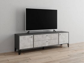 Тумба под ТВ Парус-10 (графит/мальта) в Раисино - raisino.mebel-nsk.ru | фото