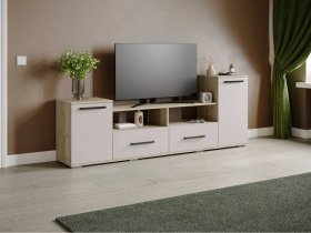 Тумба под ТВ Парус-2 (дуб крафт серый/кашемир) в Раисино - raisino.mebel-nsk.ru | фото