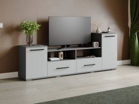 Тумба под ТВ Парус-2 (графит серый/серый камень) в Раисино - raisino.mebel-nsk.ru | фото
