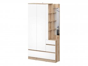 Вешалка с зеркалом Брауни (дуб делано/белый) в Раисино - raisino.mebel-nsk.ru | фото
